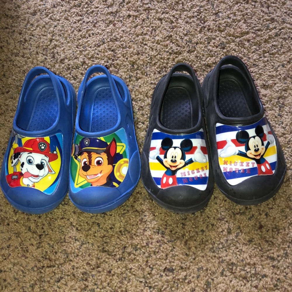 Paw patrol and Mickey Mouse rubber shoes